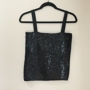 Joseph A. | vintage silk and sequin tank | size XL